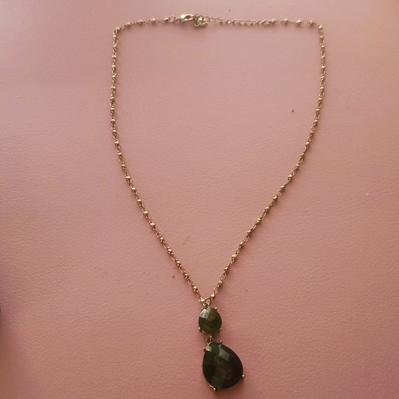 Lc Gold Necklace with Peridot Stone